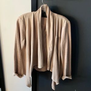 Tan suede drape-y Zip up moto jacket